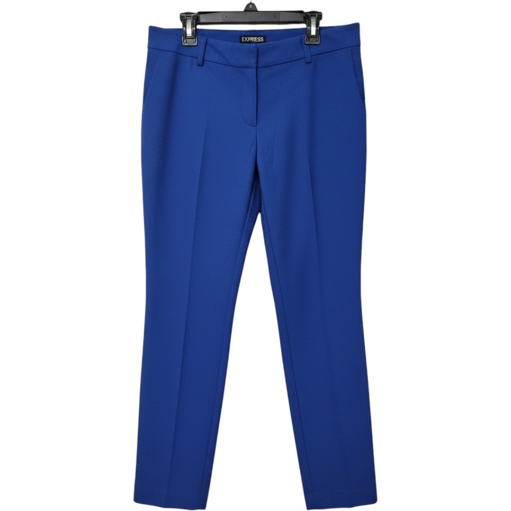 Express Columnist Pants Lot 2 Pairs Blue Red Slim Ankle Size 8R Mid Rise Stretch